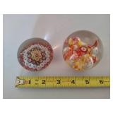 Murano Millefiori Glass Paperweights Murano Millefiori Glass Paperweights