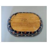 Handpainted Wood Bowl Signed Pedro Marcos Handpainted Wood Bowl Signed Pedro Marcos