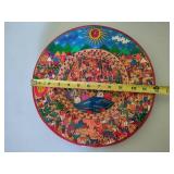 Ceramic Hand Painted Plate Signed Agustin Vargas Ceramic Hand Painted Plate Signed Agustin Vargas