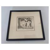 "Adam and Eve" Etched Print Signed By Margaret Ann Gaug "Adam and Eve" Etched Print Signed By Margaret Ann Gaug