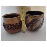 Two Pottery Style Indoor Planters Two Pottery Style Indoor Planters