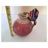 Unique Signed Huichol Collection Pot with Beaded Lizard Unique Signed Huichol Collection Pot with Beaded Lizard