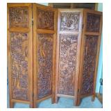 Antique Asian Hand Carved Wood Divider Antique Asian Hand Carved Wood Divider