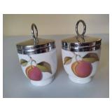 Royal Worcester Evesham Porcelain Egg Coddlers Royal Worcester Evesham Porcelain Egg Coddlers