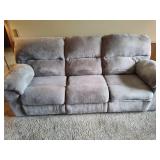 Plush Gray Wall Hugger Electric Reclining Couch Plush Gray Wall Hugger Electric Reclining Couch
