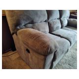 Plush Gray Wall Hugger Electric Reclining Couch Plush Gray Wall Hugger Electric Reclining Couch