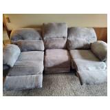 Plush Gray Wall Hugger Electric Reclining Couch Plush Gray Wall Hugger Electric Reclining Couch