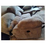 Plush Gray Wall Hugger Electric Reclining Couch Plush Gray Wall Hugger Electric Reclining Couch