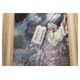 Moses with 10 Commandment Oil Painting by Minerva Lyons Eisenberg Moses with 10 Commandment Oil Painting by Minerva Lyons Eisenberg