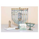Vintage Menorah / Hannukiah, Mini Menorah and Paperweight Vintage Menorah / Hannukiah, Mini Menorah and Paperweight
