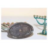 Vintage Menorah / Hannukiah, Mini Menorah and Paperweight Vintage Menorah / Hannukiah, Mini Menorah and Paperweight