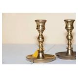 Heavy Brass Menorah and Candle Holders Heavy Brass Menorah and Candle Holders