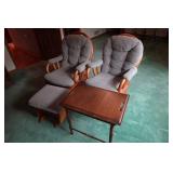 *2* Rocking Chairs with Foot Ottoman and Side Table *2* Rocking Chairs with Foot Ottoman and Side Table