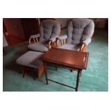 *2* Rocking Chairs with Foot Ottoman and Side Table *2* Rocking Chairs with Foot Ottoman and Side Table