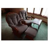 *2* Rocking Chairs with Foot Ottoman and Side Table *2* Rocking Chairs with Foot Ottoman and Side Table