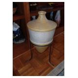 Stoneware Vase on Stand Stoneware Vase on Stand