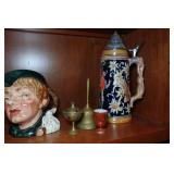 Beer Stein with Head Mugs and Statues Beer Stein with Head Mugs and Statues