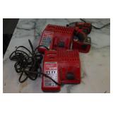 *2* Milwaukee Battery Chargers and Drill *2* Milwaukee Battery Chargers and Drill