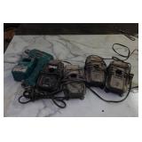 Assorted Power Tool Battery Chargers and Drill Assorted Power Tool Battery Chargers and Drill