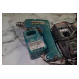 Assorted Power Tool Battery Chargers and Drill Assorted Power Tool Battery Chargers and Drill