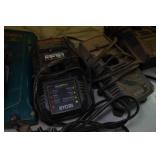 Assorted Power Tool Battery Chargers and Drill Assorted Power Tool Battery Chargers and Drill