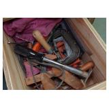 Work Bench with Assorted Hardware - Staplers, Clamps Work Bench with Assorted Hardware - Staplers, Clamps