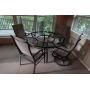 Glass Top Table Patio Set - Table and 4 Sling Chairs