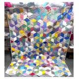 Tumbling Blocks Hand Stitched Quilt 68 Tumbling Blocks Hand Stitched Quilt 68
