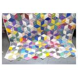 Tumbling Blocks Hand Stitched Quilt 68" X 80" Tumbling Blocks Hand Stitched Quilt 68" X 80"