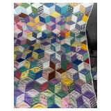 Tumbling Blocks Hand Stitched Quilt 68" X 80" Tumbling Blocks Hand Stitched Quilt 68" X 80"