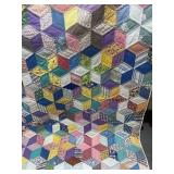 Tumbling Blocks Hand Stitched Quilt 68" X 80" Tumbling Blocks Hand Stitched Quilt 68" X 80"