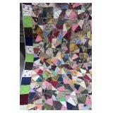 Exquisite Reversable Crazy Quilt Hand Stitched Crazy on one side Butterflies on the other 70" X 101" Exquisite Reversable Crazy Quilt Hand Stitched Crazy on one side Butterflies on the other 70" X 101"