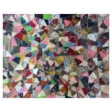Exquisite Reversable Crazy Quilt Hand Stitched Crazy on one side Butterflies on the other 70" X 101" Exquisite Reversable Crazy Quilt Hand Stitched Crazy on one side Butterflies on the other 70" X 101"