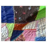Exquisite Reversable Crazy Quilt Hand Stitched Crazy on one side Butterflies on the other 70" X 101" Exquisite Reversable Crazy Quilt Hand Stitched Crazy on one side Butterflies on the other 70" X 101"