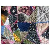 Exquisite Reversable Crazy Quilt Hand Stitched Crazy on one side Butterflies on the other 70" X 101" Exquisite Reversable Crazy Quilt Hand Stitched Crazy on one side Butterflies on the other 70" X 101"