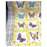 Exquisite Reversable Crazy Quilt Hand Stitched Crazy on one side Butterflies on the other 70" X 101" Exquisite Reversable Crazy Quilt Hand Stitched Crazy on one side Butterflies on the other 70" X 101"