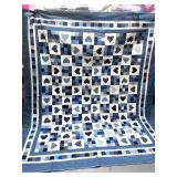 Wonderful Heart and Nine Patch Hand Stitched Quilt 82" X 94" Wonderful Heart and Nine Patch Hand Stitched Quilt 82" X 94"