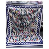 Coffin Block/Hexagon Quilt Hand Stitched 75" X 94" Coffin Block/Hexagon Quilt Hand Stitched 75" X 94"