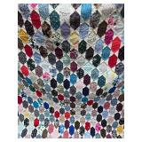 Coffin Block/Hexagon Quilt Hand Stitched 75" X 94" Coffin Block/Hexagon Quilt Hand Stitched 75" X 94"