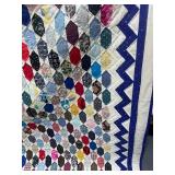 Coffin Block/Hexagon Quilt Hand Stitched 75" X 94" Coffin Block/Hexagon Quilt Hand Stitched 75" X 94"