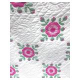 Two Twin Rose of Sharon Quilts Hand Stitched Reversable 72" X 96" Each Two Twin Rose of Sharon Quilts Hand Stitched Reversable 72" X 96" Each