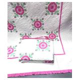 Two Twin Rose of Sharon Quilts Hand Stitched Reversable 72" X 96" Each Two Twin Rose of Sharon Quilts Hand Stitched Reversable 72" X 96" Each