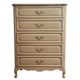 Vintage 5-Drawer Pionite Laminate French Provincial Dresser Vintage 5-Drawer Pionite Laminate French Provincial Dresser