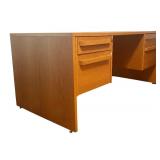 Vintage Wooden Office Desk with 2 Drawers and 2 Filing Cabinets Vintage Wooden Office Desk with 2 Drawers and 2 Filing Cabinets