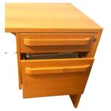 Vintage Wooden Office Desk with 2 Drawers and 2 Filing Cabinets Vintage Wooden Office Desk with 2 Drawers and 2 Filing Cabinets
