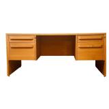 Vintage Wooden Office Desk with 2 Drawers and 2 Filing Cabinets Vintage Wooden Office Desk with 2 Drawers and 2 Filing Cabinets