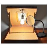 Vintage Editing Table with Light, Magnifier, and Carrying Case Vintage Editing Table with Light, Magnifier, and Carrying Case