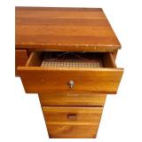 Vintage Wooden Desk with 3 Drawers and Filing Drawer Vintage Wooden Desk with 3 Drawers and Filing Drawer