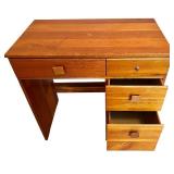 Vintage Wooden Desk with 3 Drawers and Filing Drawer Vintage Wooden Desk with 3 Drawers and Filing Drawer
