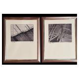 Set of 2 Framed John Olson Bridge Study Prints Set of 2 Framed John Olson Bridge Study Prints